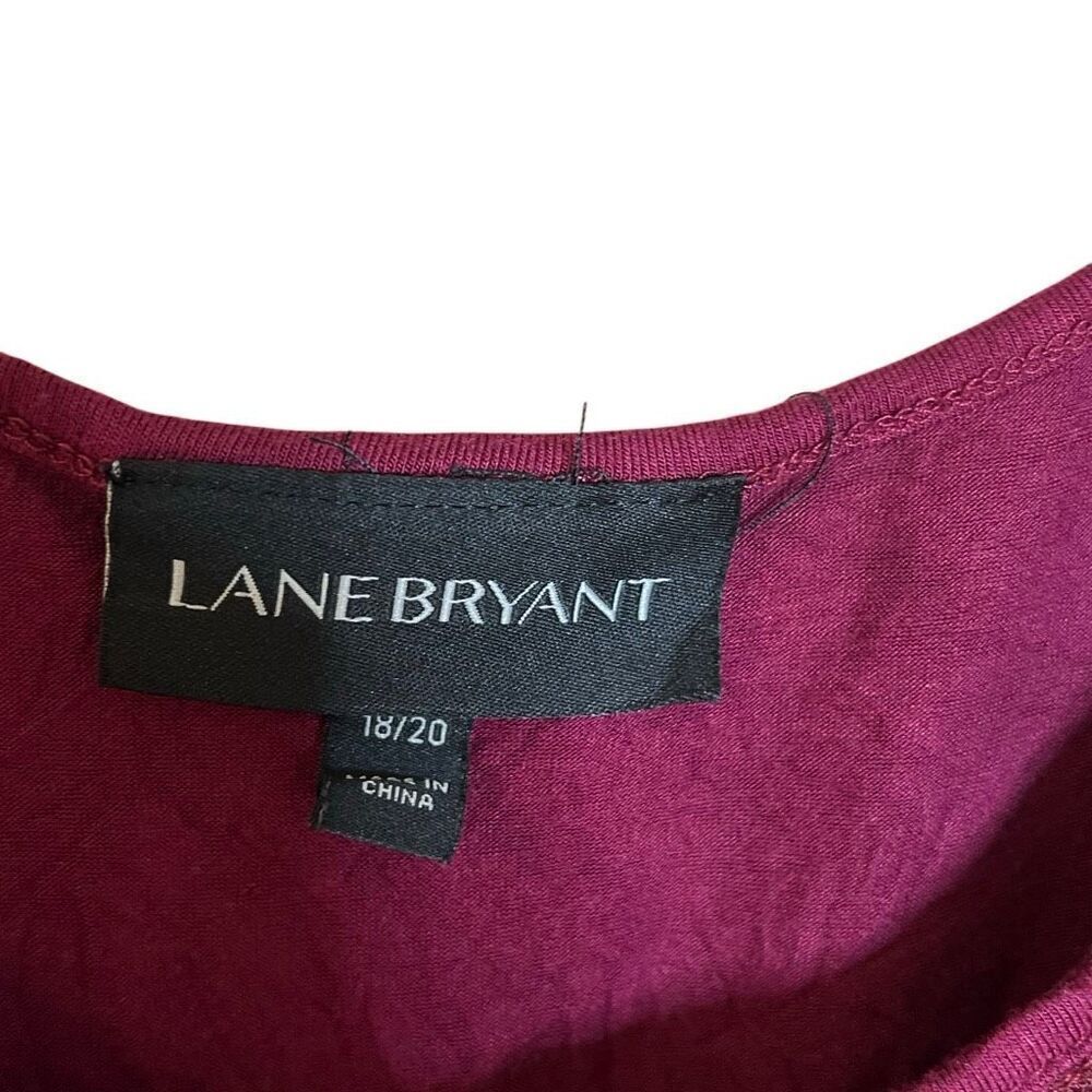 Lane Bryant Beaded Neck Sleeveless Sharkbite Tunic Tank Top Burgundy Size 18/20 - Picture 5 of 7
